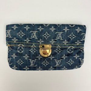 Louis Vuitton Denim Pochette Plate Clutch